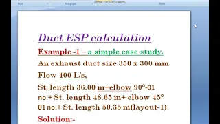 2 - External static pressure(ESP) calculation for duct