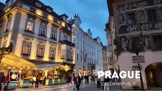 Prague Night Walk - Charles Bridge - DJI Osmo Pocket 3 Walking Tour 4K HDR