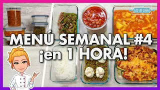 ⚡️Menú SEMANAL # 4 Rápido,  Fácil y Económico ⚡️Cocina en 1 Hora para Toda la Semana 😋 Meal Prep