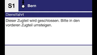 BLS Durchsagen • Dienstfahrt • Zugteil wird geschlossen (De, Fr, En)