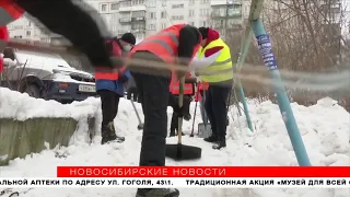 Осужденные убирают снег в Новосибирске (Новосибирские новости)