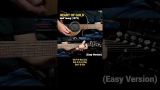 Heart Of Gold - Neil Young (1972) - Easy Guitar Chords Tutorial with Lyrics Part 1 SHORTS REELS