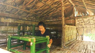 How to Make Bamboo Table & Basket Weaving: Survival Alone In The Rainforest | EP.77