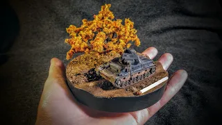 ДИОРАМА С ТАНКОМ Pz.Kpwf. IV Ausf. f2 в масштабе 1/100. КАК СДЕЛАТЬ диораму СВОИМИ РУКАМИ?