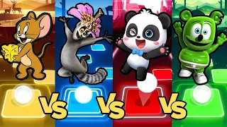 Tom and Jerry🆚Madagascar🆚Baby Bus🆚Gummy Bear🆚Minions🆚Alien Dance🎶Who will win? || Tiles Hop EDM Rush