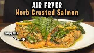 Air Fried Salmon  | How To Make Crispy & Quick Air Fried Salmon & Asparagus