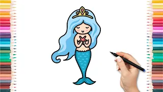 HOW TO DRAW A MERMAID Easy Step by Step