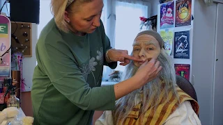 Old face stage makeup / Сценический грим старческого лица