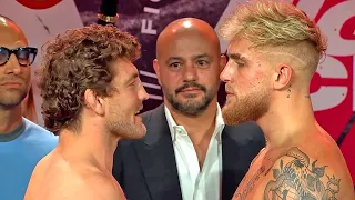 BEN ASKREN & JAKE PAUL TRADE WORDS DURING INTENSE FACE OFF AT WEIGH IN | FULL WEIGH IN VIDEO