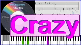 Crazy (Patsy Cline,Willie Nelson) /Early Intermediate Piano/Animated Sheet Music/Tutorial