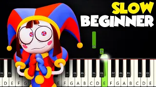 The Amazing Digital Circus Theme Song | SLOW BEGINNER PIANO TUTORIAL + SHEET MUSIC by Betacustic