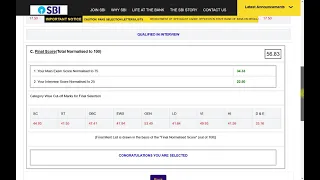 My SBI PO Final Scorecard