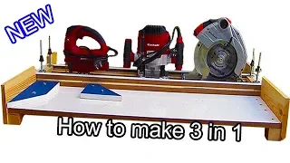 How to Make 3 in 1 Circular Saw, Jigsaw and  Router Jig  / Ahşap İşleme Kesim İstasyonu