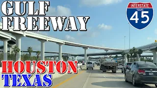 I-45 South - Gulf Freeway - Houston to Galveston - Texas - 4K Highway Drive