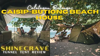 CAISIP BUTIONG Beach House - Calatagan Batangas | SHINECRAVE Tent Review | Mobi Garden Naturehike 4K