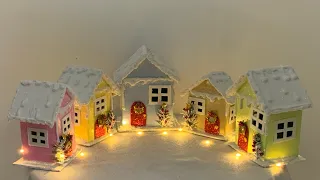 Villa navideña, Cajitas de cartón, Foami y silicón caliente, Navidad 2022, Ideas para navidad