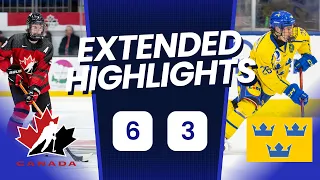 Canada vs Sweden EXTENDED Highlights | 2024 IIHF U18 World Championship