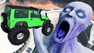 DEADLIEST Cars Jumping Into Giant Nuclear Centrale with SCP-096 - Beamng Drive Total Destruction