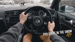 VW Golf R POV Drive in the Snow | MK7 4K