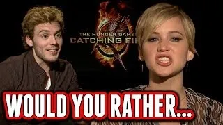 Catching Fire Cast Plays Would You Rather - Jennifer Lawrence, Josh Hutcherson, Sam Claflin