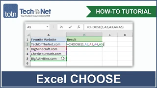 How to use the CHOOSE function in Excel