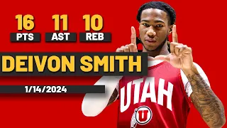Deivon Smith Utah Utes 16 PTS 10 REB 11 AST vs Stanford Cardinal