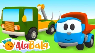 👉 Camionul Leo construiește o MAȘINĂ DE TUNS IARBA 🟢Desene animate pentru Copii AlaBaLa