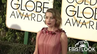 Amber Heard arriving at the 73rd Golden Globe Awards