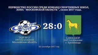 Голы матча команды 2003 г.р. 02 сентября 2017 год.