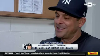 Aaron Boone after a series opener win in Boston