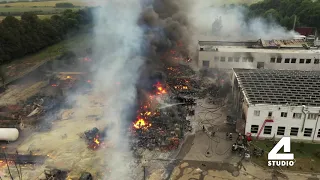 Масштабна пожежа на заводі у Чишках біля Львова. Шокуюче відео