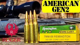 Ruger American Generation ii Rifle - 100 Yard Groups with Remington Core-Lokt 7mm-08