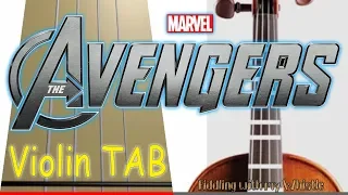 The Avengers - Main Theme - Violin - Play Along Tab Tutorial