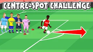 CENTRE-SPOT CHALLENGE: Footballers Attempt (Ronaldo Messi Saka De Bruyne and more!)