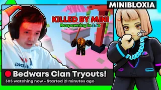 I Went UNDERCOVER In a YouTuber Clan Tryout...(Roblox BedWars)