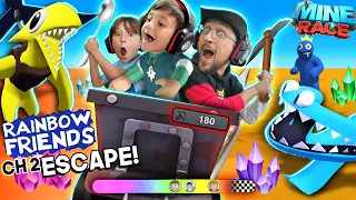 Rainbow Friends: Mine Race Escape NEW Roblox Game (FGTeeV Challenge)