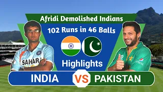 Real battle of cricket | Afridi alone smashed indians in a pepsi cup do or die match |