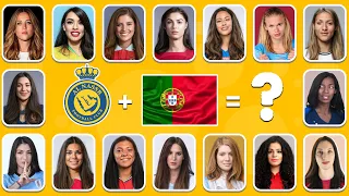 (full 45) Guess the famous football players WOMAN version, club and country,Ronaldo,Messi, Mbappe