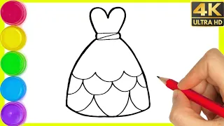 How to draw colouring dress 👗 Drawing| How to draw a girl with beautiful dress drawing for beginners