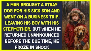 Man brought stray dog for his sick son and went on a business trip, leaving him with his stepmother