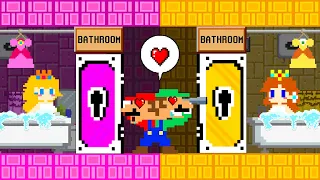 Mario and Luigi are SRUCK Together in the Bathroom Challenge | Game Animation