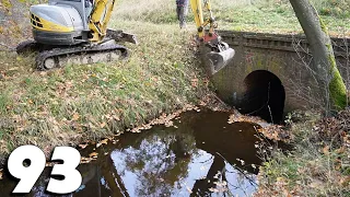 Unclogging The Culvert And Removing Three Beaver Dams - Beaver Dam Removal With Excavator No.93