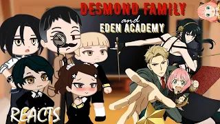 Desmond family + anya's classmates reacts to Forger family | Eden academy react | Gacha Club