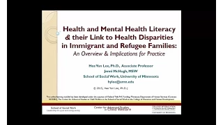 Health & Mental Health Literacy & Link to Health Disparities in Immigrant & Refugee Families