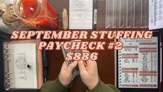 Cash Stuffing | $886 | September Paycheck #2 | Low Income Zero Based Budget