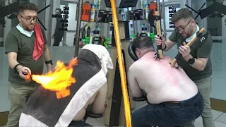 I DID THE WORLD'S BEST FIRE BACK MASSAGE 💈 LOUD CRACK 💈 asmr neck, rope, ax, toksen, elbow massage