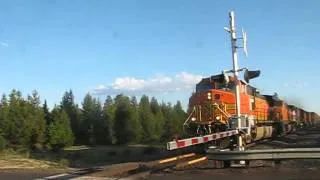 BNSF 5272 NB with nasty Thunderstorm clouds