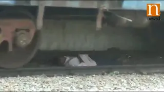 Andhra Pradesh: Man escapes death as train passes over him
