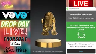 VeVe Drop Day LIVE -  First EVER Star Wars NFTs! R2-D2 & C-3P0 FA NFT Drop! Disney Golden Moments