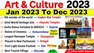 Art and Culture Current Affairs 2023 | January to December | Last 12 Month Yearly Current Affairs
